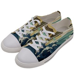Sea Asia, Waves Japanese Art The Great Wave Off Kanagawa Men s Low Top Canvas Sneakers