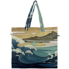 Sea Asia, Waves Japanese Art The Great Wave Off Kanagawa Canvas Travel Bag by Bakwanart