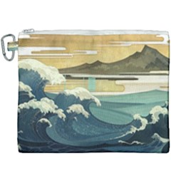 Sea Asia, Waves Japanese Art The Great Wave Off Kanagawa Canvas Cosmetic Bag (xxxl) by Bakwanart