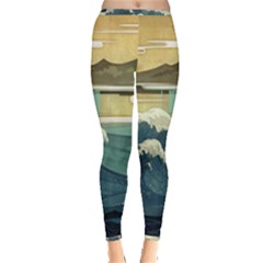 Sea Asia, Waves Japanese Art The Great Wave Off Kanagawa Inside Out Leggings