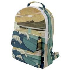 Sea Asia, Waves Japanese Art The Great Wave Off Kanagawa Flap Pocket Backpack (small)