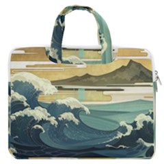 Sea Asia, Waves Japanese Art The Great Wave Off Kanagawa Macbook Pro 16  Double Pocket Laptop Bag  by Bakwanart