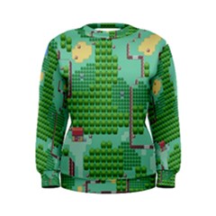 Green Retro Games Pattern Women s Sweatshirt