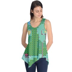 Green Retro Games Pattern Sleeveless Tunic by Bakwanart