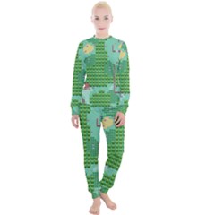 Green Retro Games Pattern Women s Lounge Set by Bakwanart