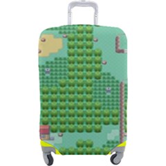 Green Retro Games Pattern Luggage Cover (large) by Bakwanart