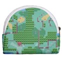 Green Retro Games Pattern Horseshoe Style Canvas Pouch View2