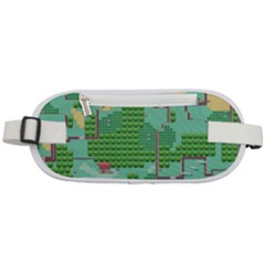 Green Retro Games Pattern Rounded Waist Pouch by Bakwanart