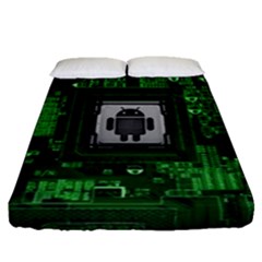Technology Computer Chip Electronics Industry Circuit Board Fitted Sheet (queen Size)