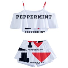 I Love Peppermint Kids  Off Shoulder Skirt Bikini by ilovewhateva