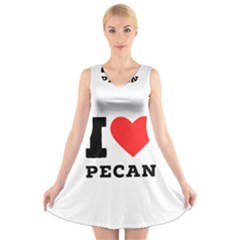 I Love Pecan V-neck Sleeveless Dress by ilovewhateva