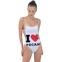 I love pecan Tie Strap One Piece Swimsuit