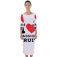 I Love Passion Fruit Quarter Sleeve Midi Bodycon Dress by ilovewhateva