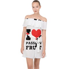 I Love Passion Fruit Off Shoulder Chiffon Dress by ilovewhateva