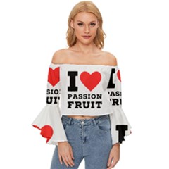 I Love Passion Fruit Off Shoulder Flutter Bell Sleeve Top by ilovewhateva