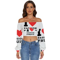 I Love Passion Fruit Long Sleeve Crinkled Weave Crop Top by ilovewhateva