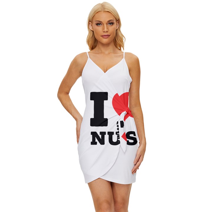 I love nuts Wrap Tie Front Dress