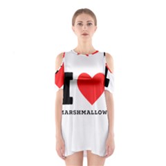 I Love Marshmallow  Shoulder Cutout One Piece Dress by ilovewhateva