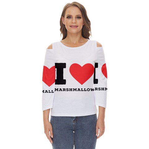 I Love Marshmallow  Cut Out Wide Sleeve Top by ilovewhateva