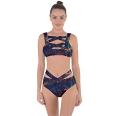 Abstract Colorful Circuit Bandaged Up Bikini Set  by Bakwanart