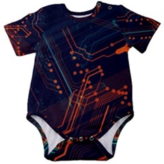 Abstract Colorful Circuit Baby Short Sleeve Bodysuit by Bakwanart