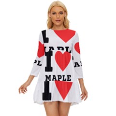 I Love Maple Long Sleeve Babydoll Dress by ilovewhateva