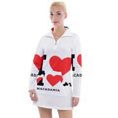 I Love Macadamia Women s Long Sleeve Casual Dress