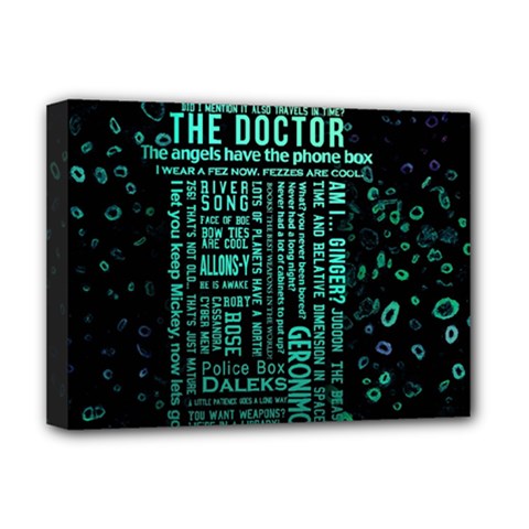 Tardis Doctor Who Technology Number Communication Deluxe Canvas 16  X 12  (stretched)  by Bakwanart