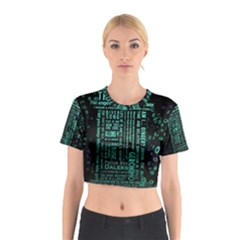 Tardis Doctor Who Technology Number Communication Cotton Crop Top by Bakwanart