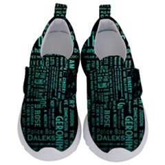 Tardis Doctor Who Technology Number Communication Kids  Velcro No Lace Shoes by Bakwanart