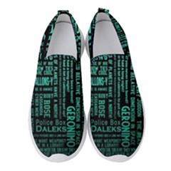 Tardis Doctor Who Technology Number Communication Women s Slip On Sneakers by Bakwanart