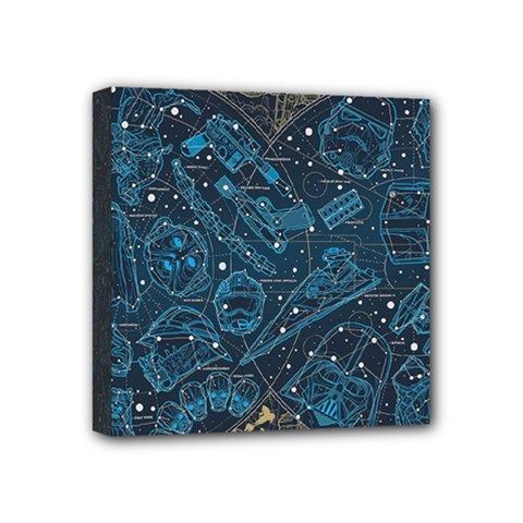 Position Of The Constellations Illustration Star Blue Mini Canvas 4  X 4  (stretched) by Bakwanart