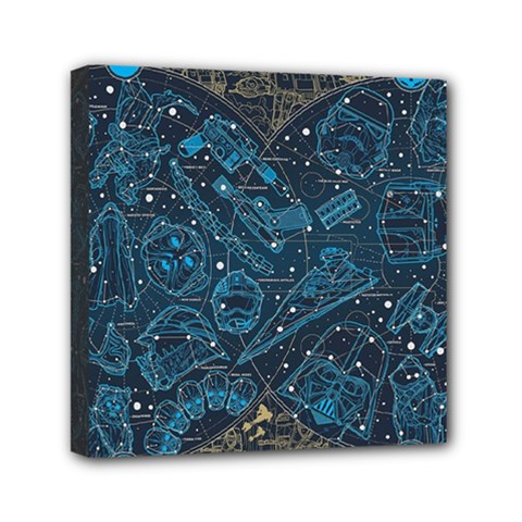 Position Of The Constellations Illustration Star Blue Mini Canvas 6  X 6  (stretched) by Bakwanart