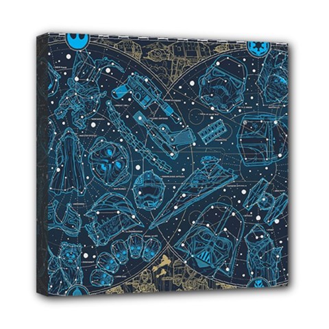 Position Of The Constellations Illustration Star Blue Mini Canvas 8  X 8  (stretched) by Bakwanart