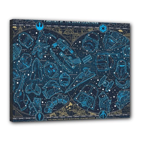 Position Of The Constellations Illustration Star Blue Canvas 20  X 16  (stretched) by Bakwanart