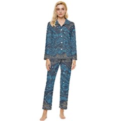 Position Of The Constellations Illustration Star Blue Womens  Long Sleeve Velvet Pocket Pajamas Set by Bakwanart
