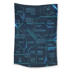 Technology Computer Circuit Boards Electricity Cpu Binary Large Tapestry by Bakwanart