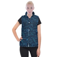 Technology Computer Circuit Boards Electricity Cpu Binary Women s Button Up Vest by Bakwanart