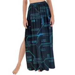 Technology Computer Circuit Boards Electricity Cpu Binary Maxi Chiffon Tie-up Sarong by Bakwanart