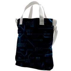 Technology Computer Circuit Boards Electricity Cpu Binary Canvas Messenger Bag by Bakwanart