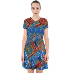 Gray Circuit Board Electronics Electronic Components Microprocessor Adorable In Chiffon Dress