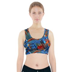 Gray Circuit Board Electronics Electronic Components Microprocessor Sports Bra With Pocket by Bakwanart