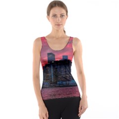 Skyline Sunset United States Reflection Usa,new York Manhattan Tank Top