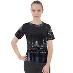 Photography Of Buildings New York City  Nyc Skyline Women s Sport Raglan Tee