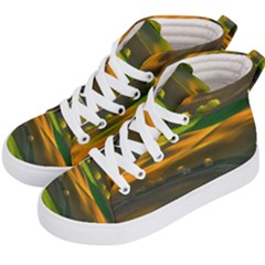 Landscape Usa Nature Washington State Trees Field Palouse Kids  Hi-top Skate Sneakers by Bakwanart