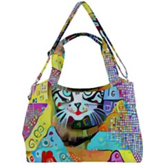 Kitten Cat Pet Animal Adorable Fluffy Cute Kitty Double Compartment Shoulder Bag by 99art