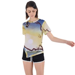 1 (202) Asymmetrical Short Sleeve Sports Tee