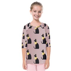 Cat Egyptian Ancient Statue Egypt Culture Animals Kids  Quarter Sleeve Raglan Tee