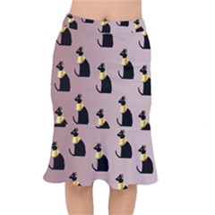 Cat Egyptian Ancient Statue Egypt Culture Animals Short Mermaid Skirt by 99art