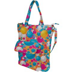 Circles Art Seamless Repeat Bright Colors Colorful Shoulder Tote Bag by 99art